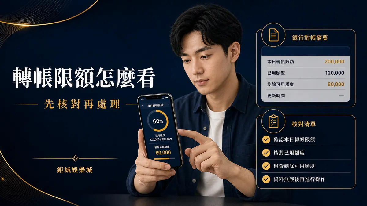 鉅城娛樂城｜娛樂城轉帳限額怎麼看？單筆上限、分次入金與紀錄保存重點整理